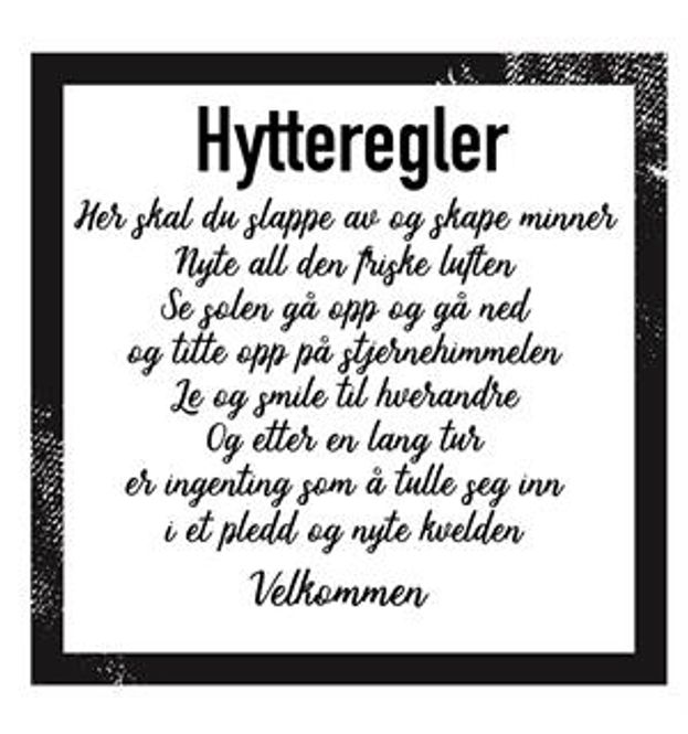 Hovedbilde Serviett hytteregler, hvit