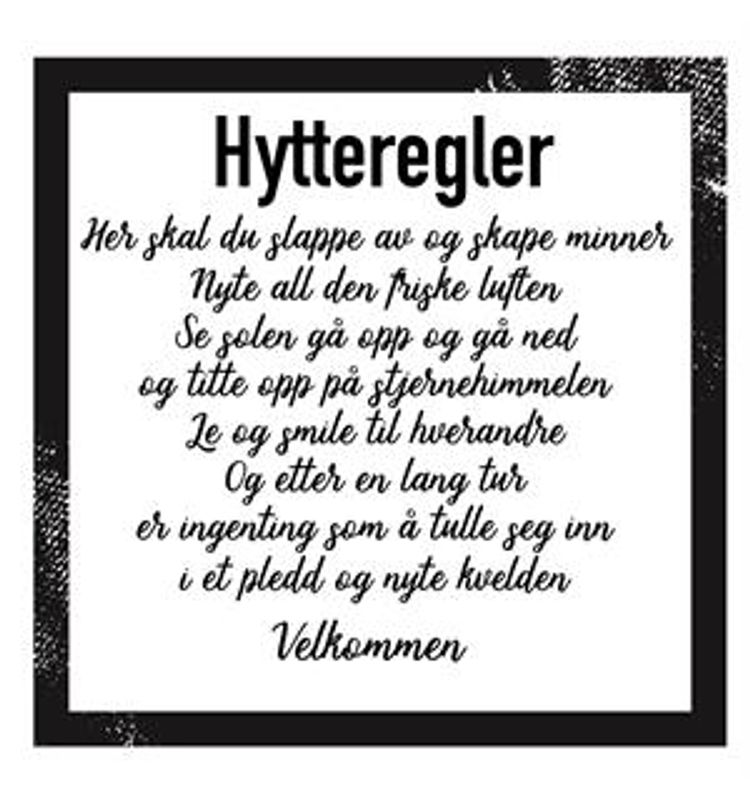Serviett hytteregler, hvit