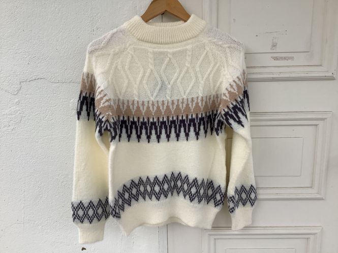 Hovedbilde Jumper offwhite, beige og grå