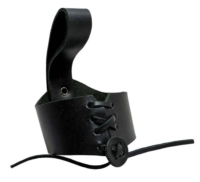 Hovedbilde Vikinghorn holder i sort skinn